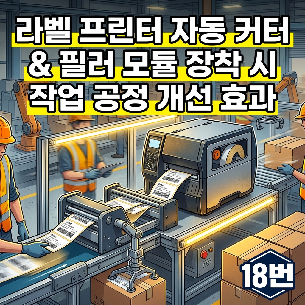 라벨 프린터의 자동 커터(Cutter) 및 필러(Peeler) 모듈 장착 시 작업 공정 개선 효과