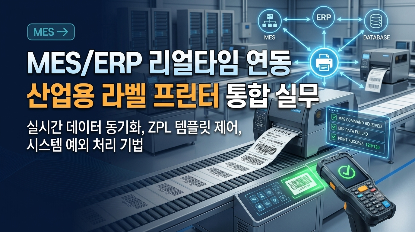 스마트공장 MES/ERP 시스템과 산업용 라벨 프린터 간의 실시간 데이터 연동 절차