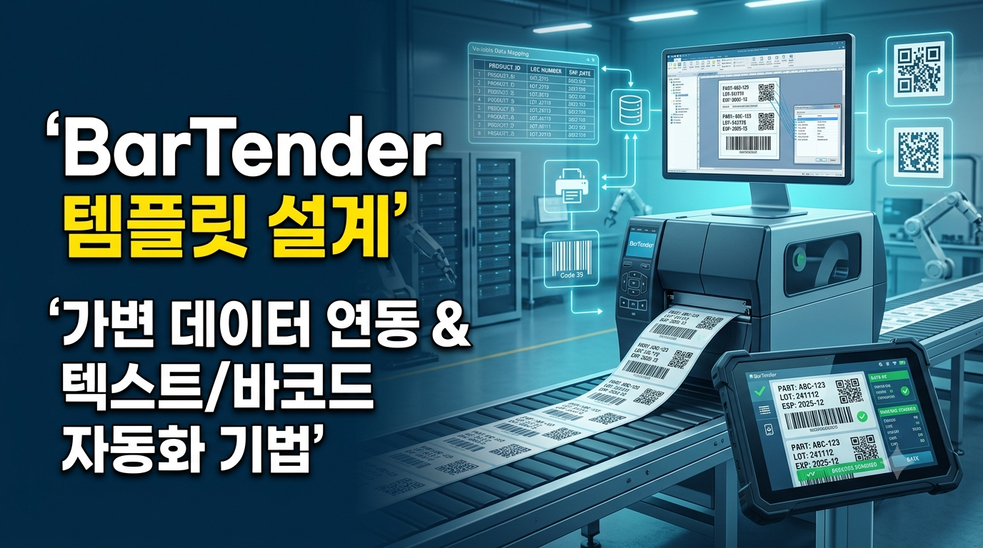 라벨 발행 전용 소프트웨어(BarTender)를 활용한 가변 데이터 및 텍스트 템플릿 설계 기법