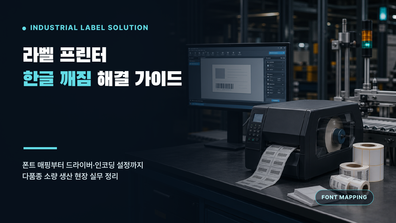 다품종 소량 생산을 위한 라벨 프린터 폰트 매핑과 한글 깨짐 해결 가이드